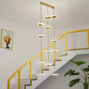 Современная светодиодная люстра, двойные потолочные светильники для виллы, лестницы, длинные потолочные светильники с высокой талией для гостиной, дизайнерский светильник индивидуальное освещение интерьера