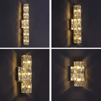 Хрустальная настенная лампа IWP золотистого цвета