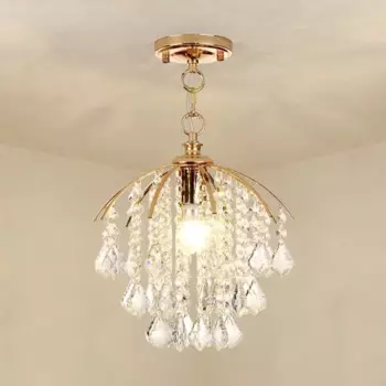 Современные хрустальные подвесные светильники, металлическая хрустальная люстра для коридора, подвесная люстра в скандинавском стиле