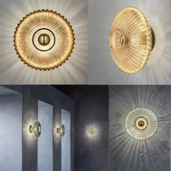 DARHYN Настенные светильники стеклянные волнистые дымчато-серые