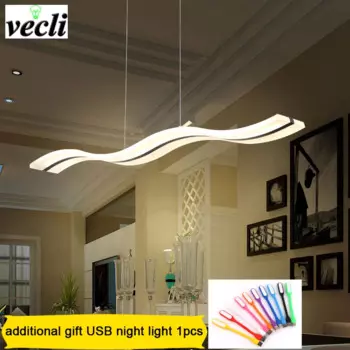 Подвесной светильник VECLI волнистый 38Вт холодного/теплого белого цвета