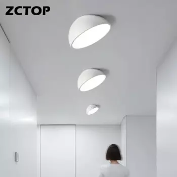 Потолочные светильники ZCTOP, круглые, черные и белые