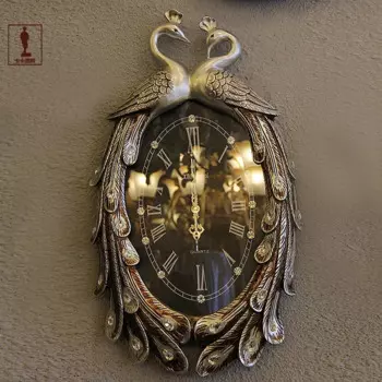 Современные простые настенные часы с изображением павлина для гостиной, домашние художественные настенные часы, кварцевые часы для спальни, супер бесшумные часы