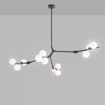 Люстра IANLOV черная стеклянная 18 ламп