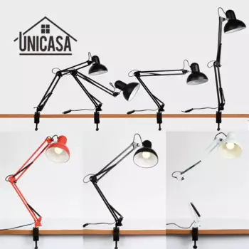 Современные светодиодные светильники с зажимом Настольная компьютерная лампа года, прикроватные настольные офисные лампы, освещение из железа, Металлическая лампа