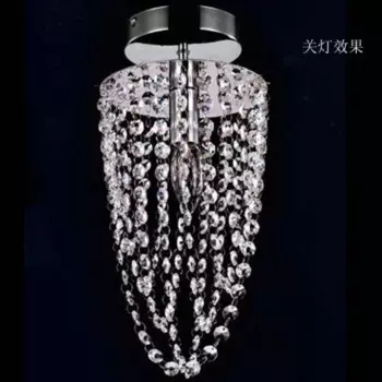 Современный хрустальный подвесной светильник светодиодный E14 K9 Хрустальная основа из нержавеющей стали для коридора/прохода/ресторана декора дома