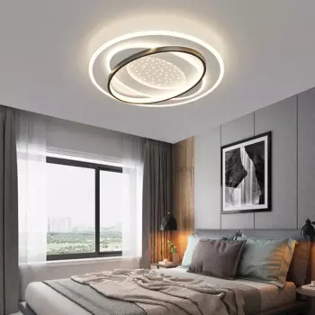 Современный круглый светодиодный потолочный светильник, лампы для спальни, гостиной, кухни, кабинета, Потолочная люстра с дистанционным управлением