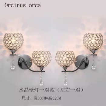 Современный минималистичный двуглавый хрустальный настенный светильник для гостиной, прихожей, спальни, прикроватный светильник, креативный светодиодный золотой настенный светильник