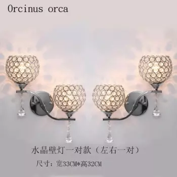 Современный минималистичный двуглавый хрустальный настенный светильник для гостиной, прихожей, спальни, прикроватный светильник, креативный светодиодный золотой настенный светильник