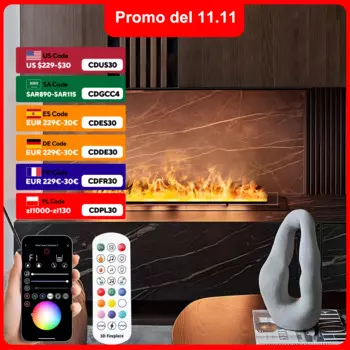 Современный многоцветный распыленный декоративный электрический камин, комнатный увлажнитель воздуха, вставленный в телевизор, электрический камин с декоративным пламенем, светодиодный пульт дистанционного управления,