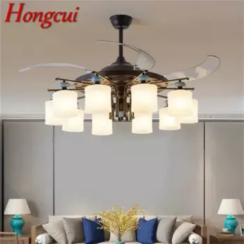 Современный Невидимый вентилятор Hongcui, роскошный потолочный вентилятор для гостиной, ресторана, спальни, фотоэлектрический вентилятор