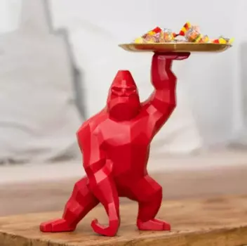 Современный полимерный поднос King Kong для хранения Gorilla, декор для гостиной, Настольная скульптура, украшения кофейного цвета