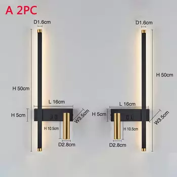 Настенный светильник Feimefeiyou, черный+золото, теплый свет