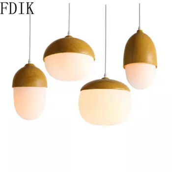 Современный светодиодный подвесной светильник Nordic Wood Grain Nut подвесные светильники для спальни, ресторана, бара, домашнего декора, Светильники для внутреннего лофта