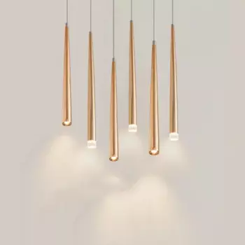 Современный золотой подвесной светильник в виде конуса, маленький подвесной светильник для ресторана, приборной панели, бара, одноголовый обеденный светильник, Креативный светодиодный подвесной светильник s