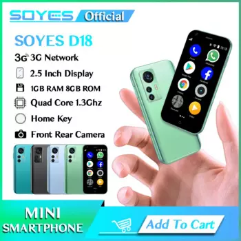 SOYES Mini Смартфон с 4,7-дюймовым дисплеем, ОЗУ 1 ГБ, ПЗУ 8 ГБ, 2-мя слотами для SIM-карт, 1000 мАч