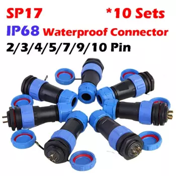 SP17 IP68 водонепроницаемый разъем, штекер и гнездо, 2/3/4/5/7/9/10 Pin, Панельное крепление, проводной кабельный разъем, Авиационная вилка