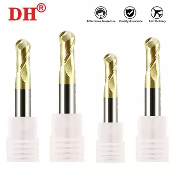 Специальная шариковая фреза HRC68 из титанового сплава, фреза из вольфрамовой стали с 2 канавками, сферические карбидные фрезерные инструменты