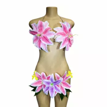 Специально сделанные вручную Красочные цветы Бандаж бикини сексуальный портрет женский танцевальный костюм Клубное платье Huaduobijini