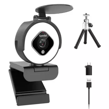 Spedal 962Pro HD 1080P 60FPS USB веб-камера с кольцевой подсветкой веб-камера с микрофоном конфиденциальная крышка в комплекте для ПК/ноутбука/Mac