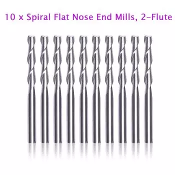 Спиральные концевые фрезы XILAIYUE, карбид, 3,175 мм, 2 флейты