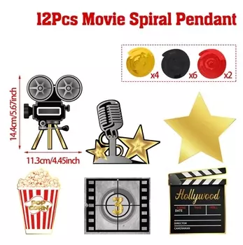 Спиральные кулоны на тему фильмов, набор из 12 штук