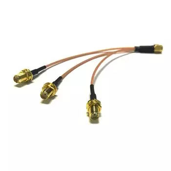 Сплиттер SMA «папа»-«мама» 3x «мама» 1 в 3, ОТРЕЗОК кабеля RG178, длина 15 см для беспроводного модема