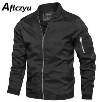 Сплошной цвет, бейсбольная куртка, мужские куртки-бомберы на молнии, весенне-осенние ветровки, пальто, мужская повседневная модная университетская куртка