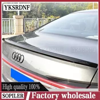 Спойлер 2019 2020 2021 2022 для Audi A6 C8, высококачественный спойлер из АБС-пластика, багажник, крылья, хвостовой спойлер от глянцевого черного углеродного волокна