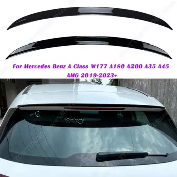 Спойлер для крыла Mercedes Benz A Class W177 A180 A200 A35 A45 AMG 2019 2020 2021 2022 2023 + ABS аксессуары для стайлинга автомобилей черный