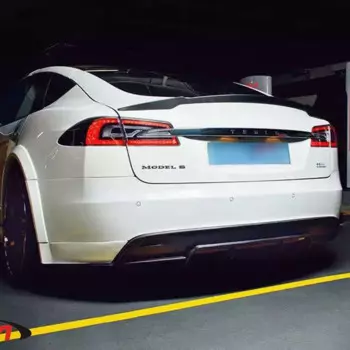 Спойлер для заднего крыла Tesla Model S 2015-2017, наклейка для багажника из углеродного волокна 3M