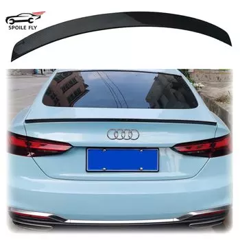 Спойлер на 4 двери для Audi A5 B9 S5 Sline RS5 Sportback 2017-2020 Задняя Крышка багажника Highkick Wing Lip By Gloss Black Carbon Fiber
