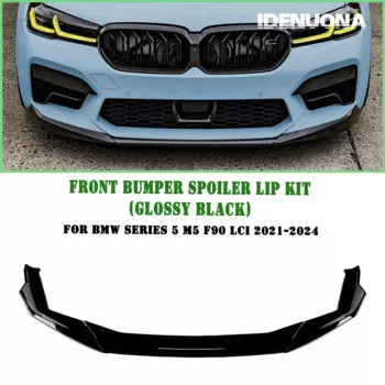 Спойлер переднего бампера для BMW F90 M5 LCI 2021-2024 седан 4-дверный M5 Competition из углеродного волокна/глянцевый черный защитный сплиттер