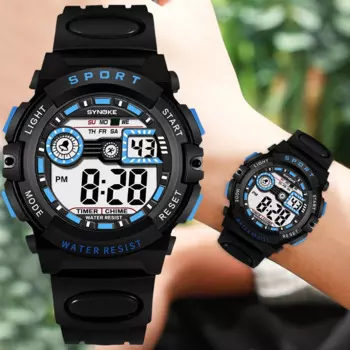 Спортивные мужские электронные наручные часы с будильником