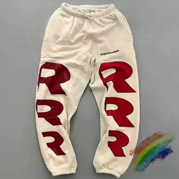 Спортивные штаны RRR123 для мужчин и женщин, Классические повседневные штаны с принтом логотипа, штаны для бега, серые RRR 123, штаны с бирками