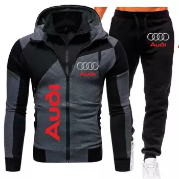 Спортивный костюм Audi с логотипом автомобиля, спортивная одежда, комплекты из 2 предметов, теплая флисовая одежда, толстовка с капюшоном + брюки, спортивный костюм, мужская одежда Audi