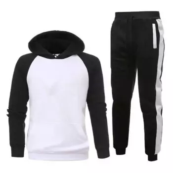 Спортивный костюм Nice Pop мужской однотонный, повседневный комплект спортивной одежды, модная толстовка с капюшоном и штаны, тренировочный костюм, Осень-зима