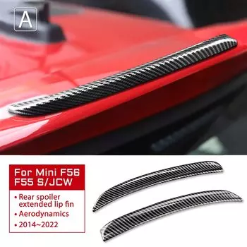 Спортивный красный спойлер AMBERMILE из углеродного волокна с рисунком заднего крыла, 2 шт., удлинитель для губ, ласты для MINI COOPER F55 F56 S JCW 2014-2022