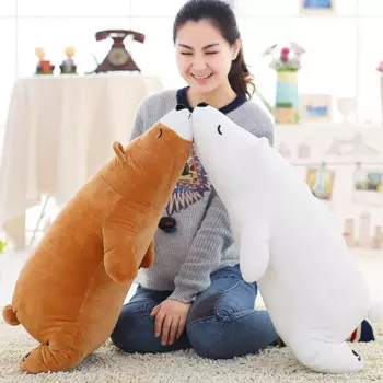 Спящий полярный медведь Wite/коричневый плюшевый мишка Тедди Мягкие набивные животные игрушечные подушки мягкие животные
