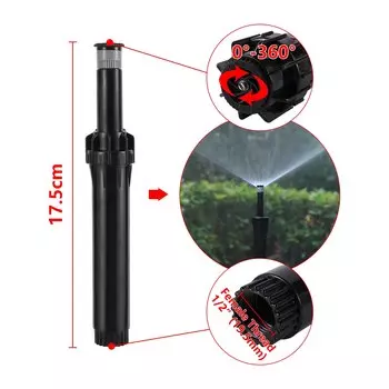 Спринклер Adhere To Fly 1/2", черный, 3-5м