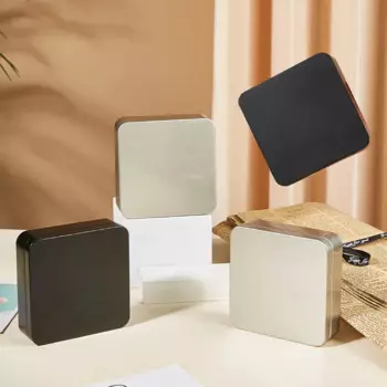 Квадратная жестяная коробка lyybx серебристого/черного цвета