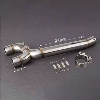 Среднее соединение выхлопной трубы мотоцикла, аксессуары для мотоциклов Yamaha FZ6 FZ6N FZ6S 2004-2009 fz6, глушитель выхлопной трубы fz6n