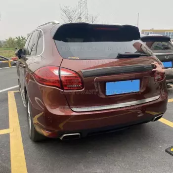 Средний спойлер из настоящего углеродного волокна для Porsche Cayenne 958 2011 2012 2013 2014 года, спойлер на крышу заднего крыла багажника из настоящего углеродного волокна