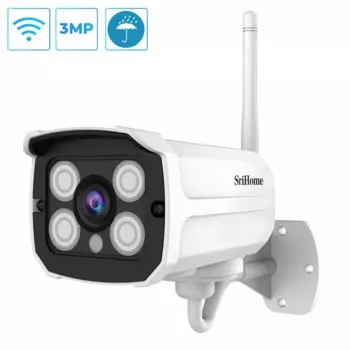 SriHom SH024 H.265 Беспроводная IP-камера МП умная наружная Водонепроницаемая камера видеонаблюдения HD цилиндрическая камера с датчиком движения Wi-Fi камера