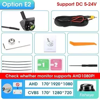 Srnubi 170 ° AHD регулируемый угол объектива 1920x1080P Автомобильная камера заднего вида Full HD ночного видения автомобильные передние камеры заднего вида IP68