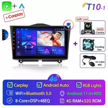 Srnubi 2 Din Android 11 Carplay Авто Авто Радио для LADA Granta 2018 2019 Мультимедийный плеер Навигация GPS 2Din Стерео головное устройство