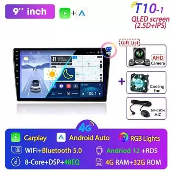 Srnubi 2 din Android 12 Carplay автомобильный радиоприемник мультимедийный плеер навигация GPS 9 7 дюймов стерео головное устройство для Nissan Kia Honda Toyota