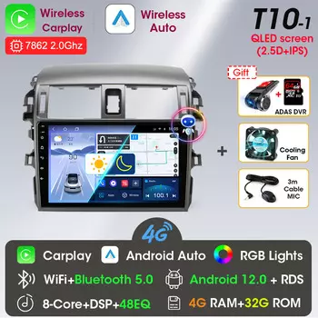 Srnubi 2 Din Android 12 Carplay автомобильный радиоприемник для Toyota Corolla E140 E150 2006-2013 мультимедийный плеер GPS-навигация 2din авторадио