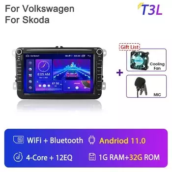 Srnubi 2 Din Android 12 Carplay стерео Автомагнитола мультимедийный плеер для Volkswagen VW Polo Golf Passat Skoda Seat аудио GPS DVD