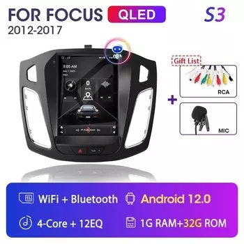Srnubi 9,7 "Android 12 Автомобильный радиоприемник для Ford Focus Mk 3 2011 2012-2019 Мультимедийный плеер 2 Din Carplay Авто Стерео GPS DVD 2din